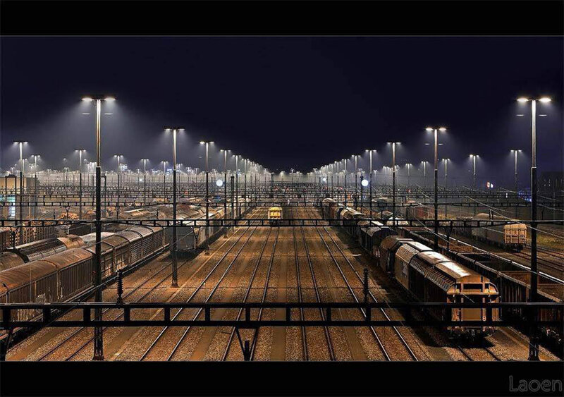 Rail Yard at Night
