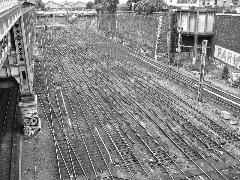 rail yard with multiple tracks