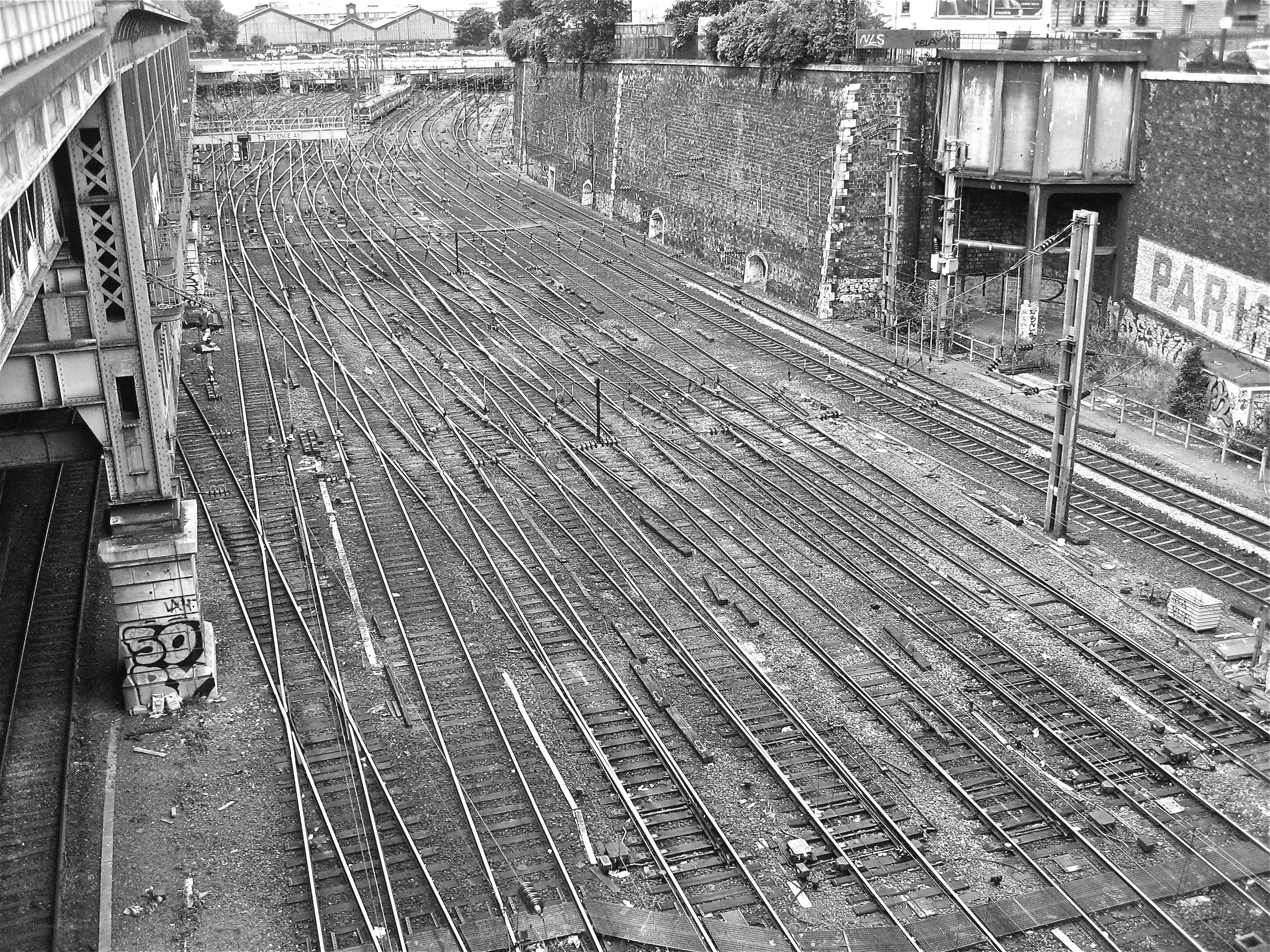 rail yard with multiple tracks