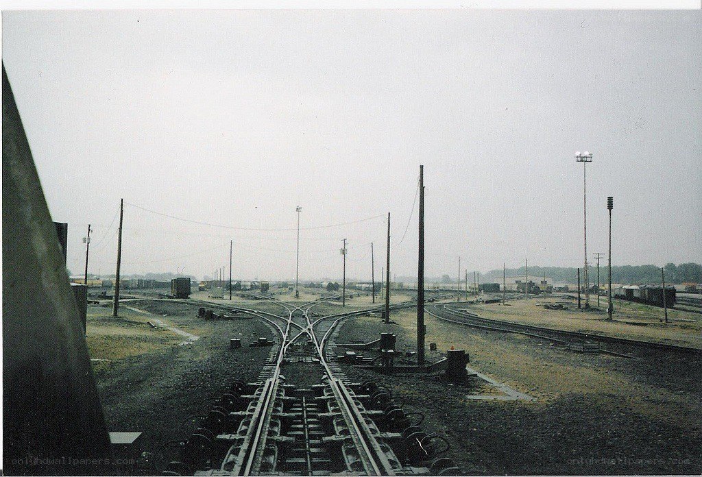 rail yard with switch tracks