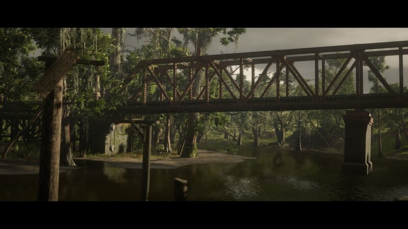 Railroad Bridge in Swamp