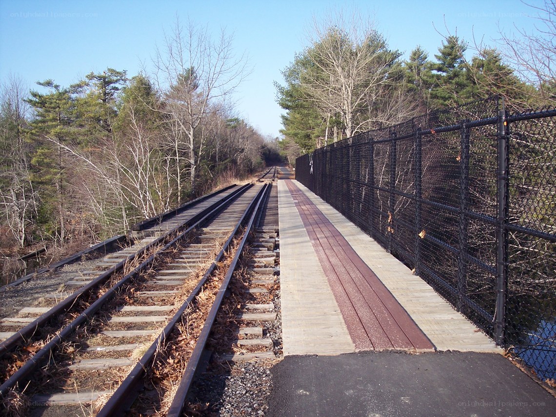railroad bridge with walkway