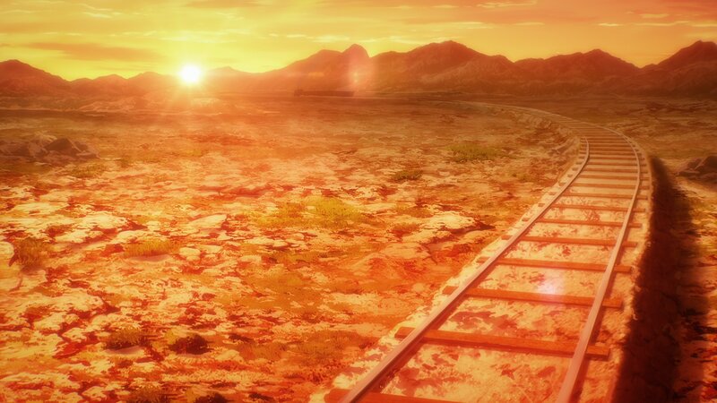 Railroad Track in Desert — Orange