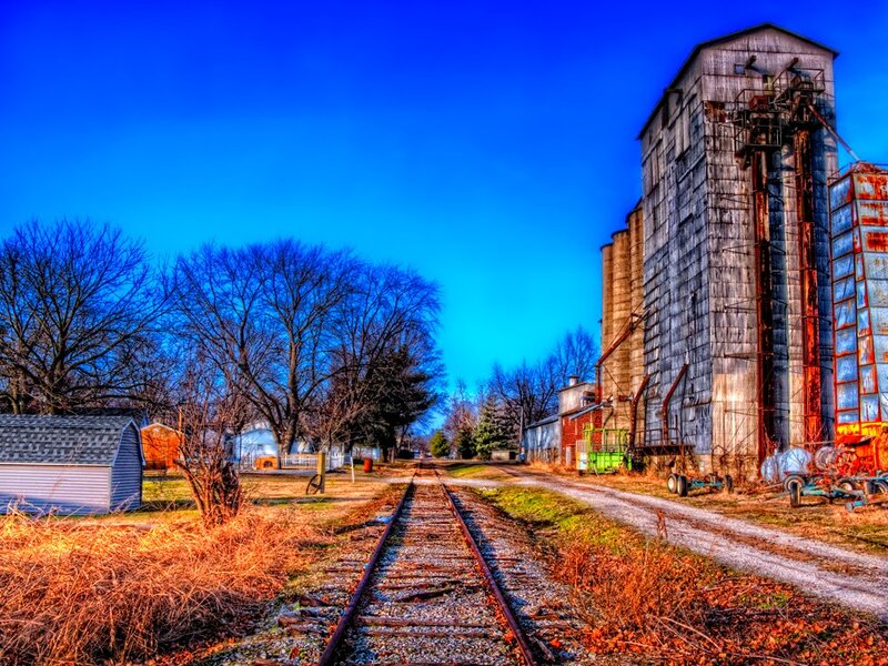 Railroad Tracks and Silos
