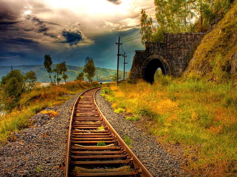 Railroad Tracks and Tunnel