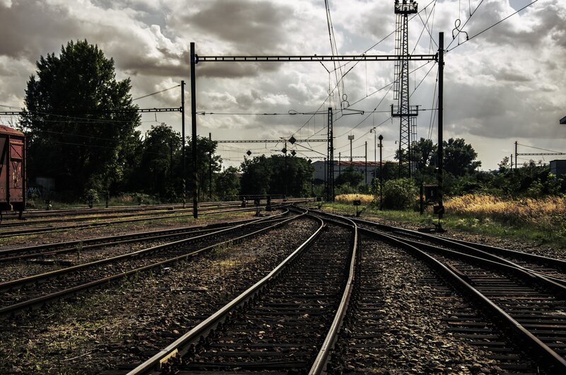 Railroad Tracks at Station