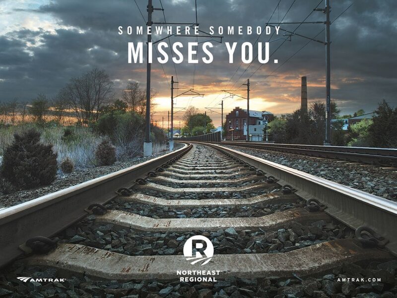 Railroad Tracks at Sunset — Gray