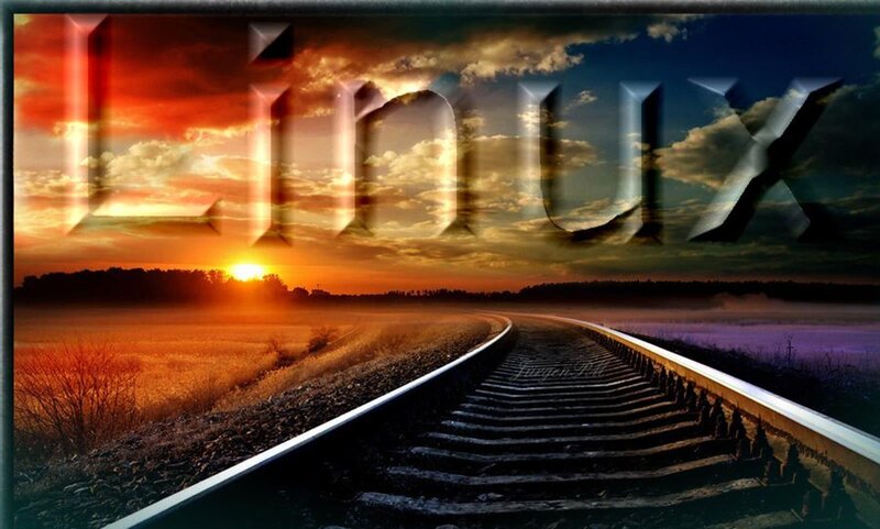 Railroad Tracks at Sunset — Orange, Dramatic, Digital Art