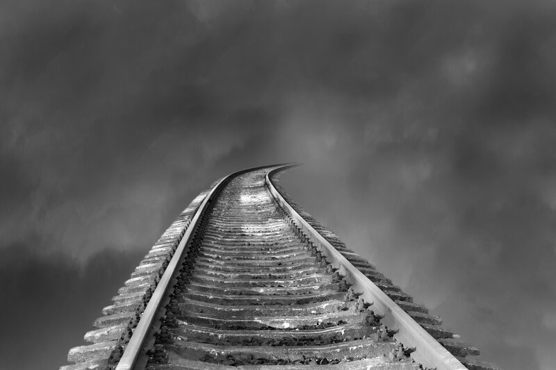 Railroad Tracks — Black, Dramatic