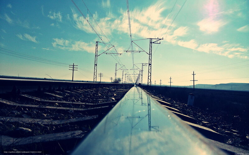 Railroad Tracks — Blue, Dramatic, Afternoon