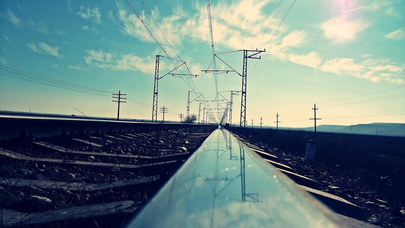 Railroad Tracks — Blue, Dramatic