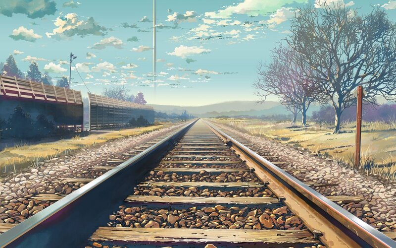 Railroad Tracks — Blue, Serene, Afternoon