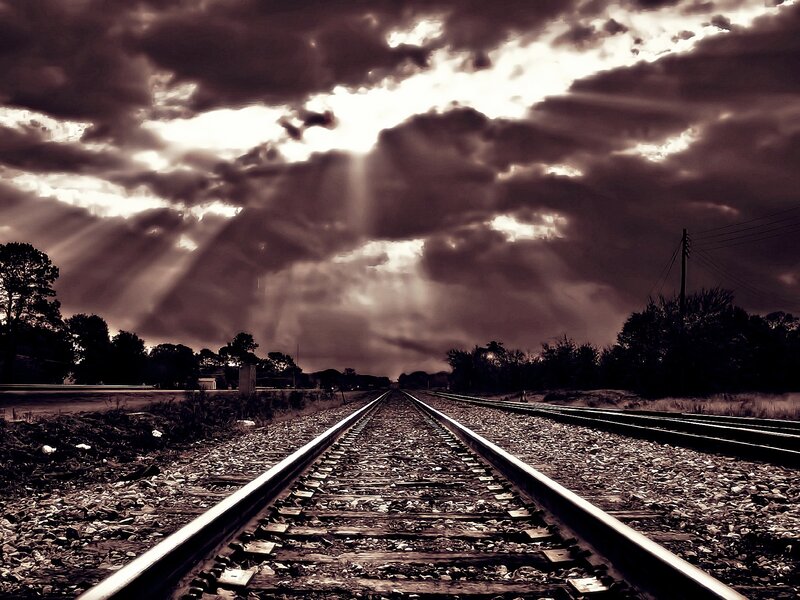 Railroad Tracks — Brown, Dramatic