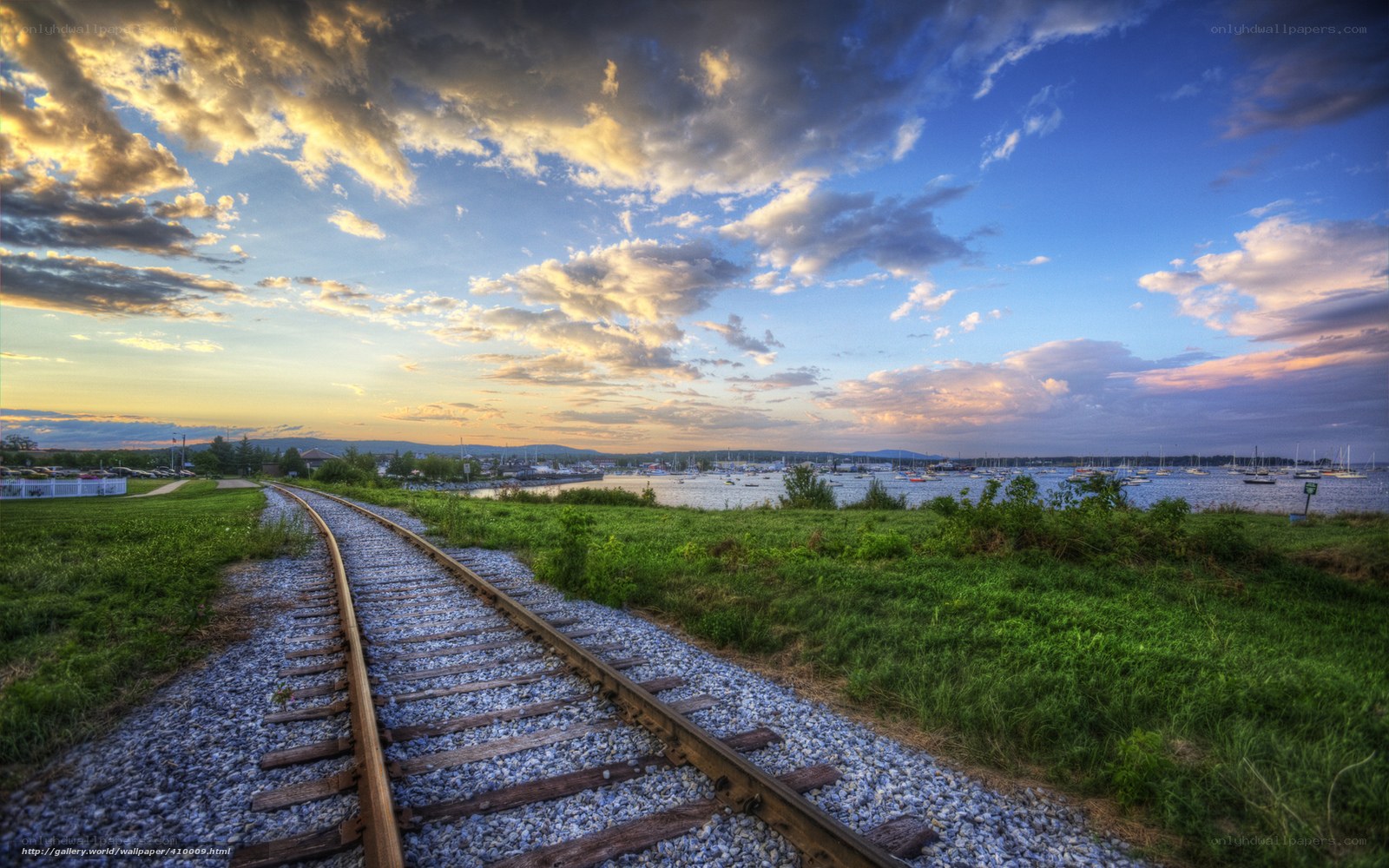 Railroad tracks by the water