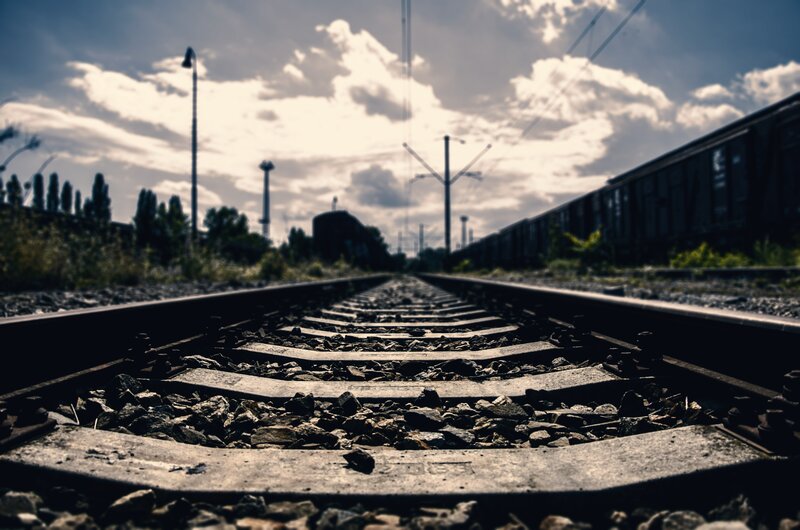 Railroad Tracks — Gray, Dramatic