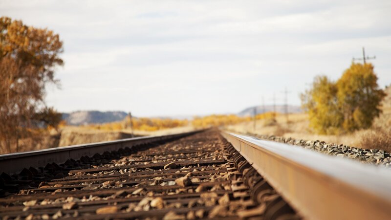 Railroad Tracks in Autumn — Brown, Serene