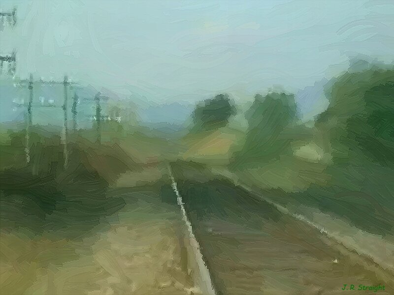 Railroad Tracks in Countryside — Green, Calm