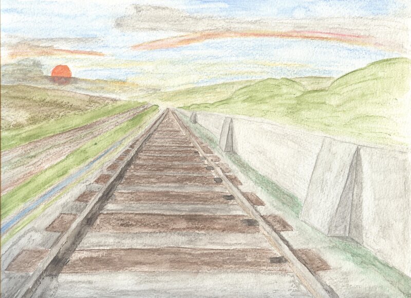 Railroad Tracks in Countryside — Green