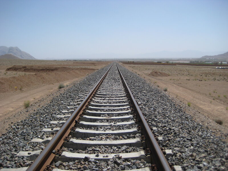 Railroad Tracks in Desert