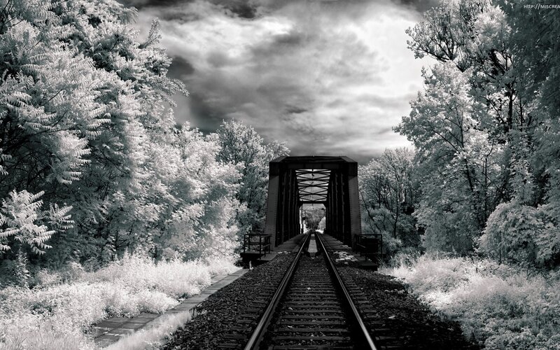 Railroad Tracks on Bridge