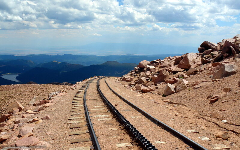 Railroad Tracks on Mountain — Brown
