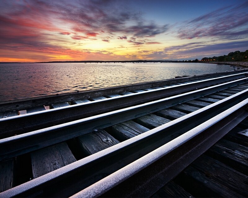 Railroad Tracks on Pier