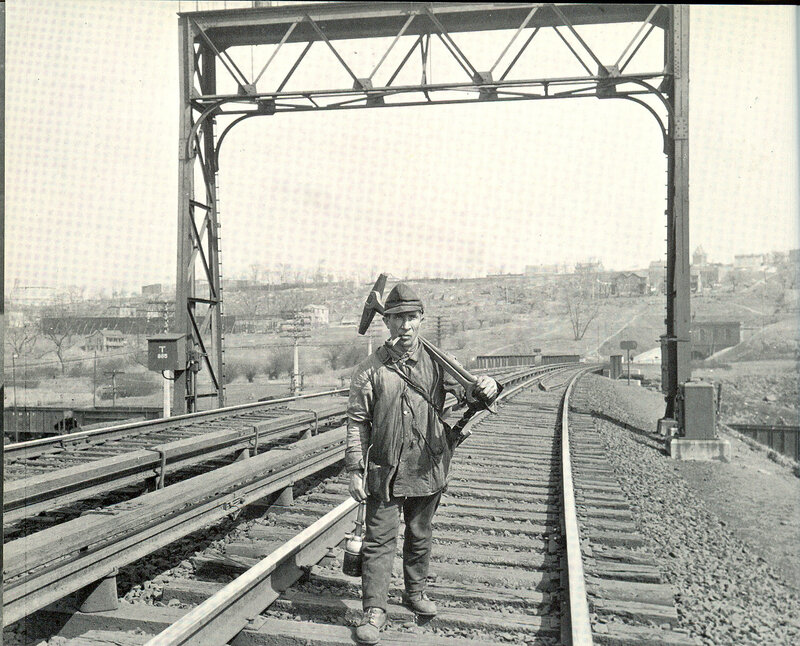 Railroad worker with tools