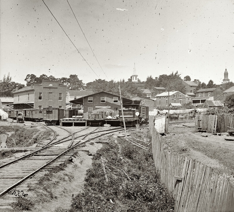 Railroad Yard with Train