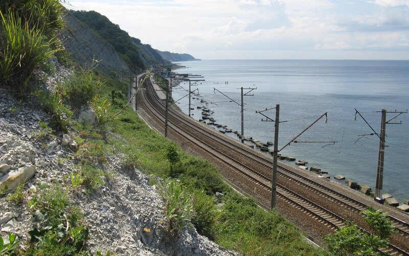 Railway along the coast