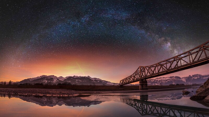 Railway Bridge at Night