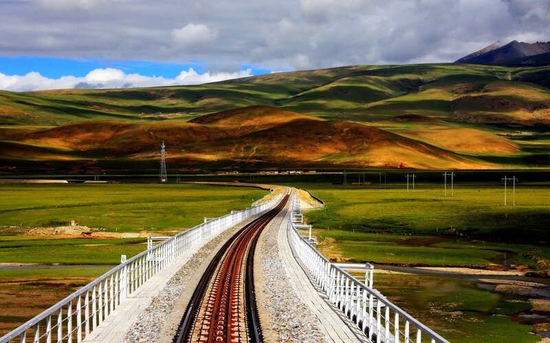 Railway Bridge in Grassland