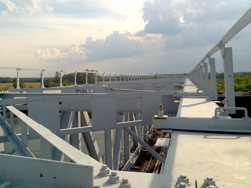 Railway bridge over a river