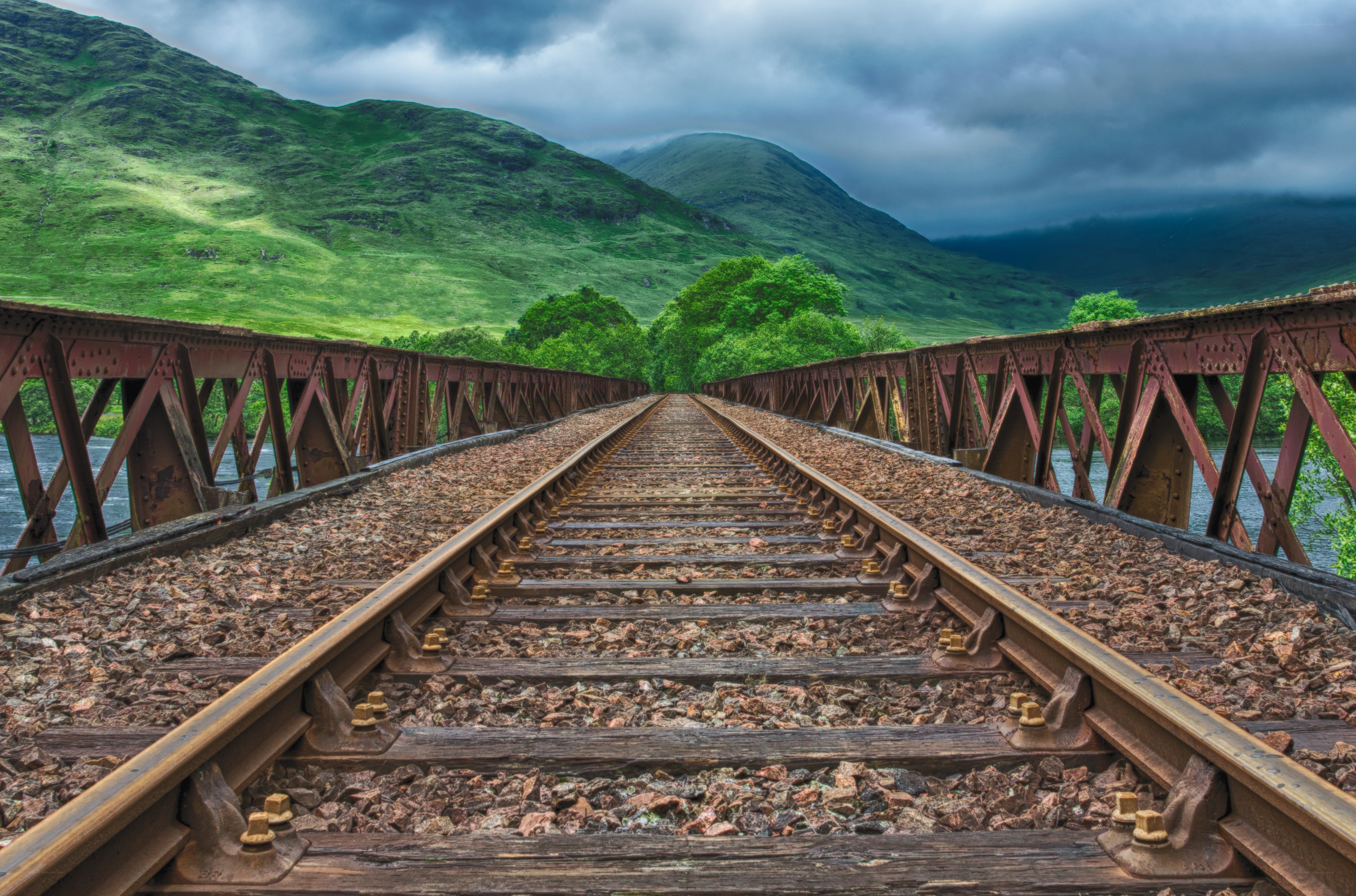 Railway bridge over a river