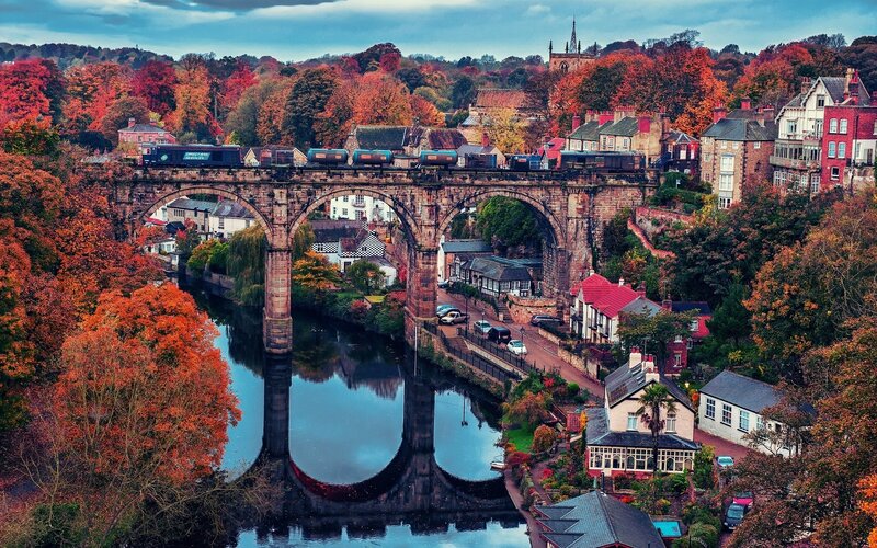 Railway Bridge over River — Orange