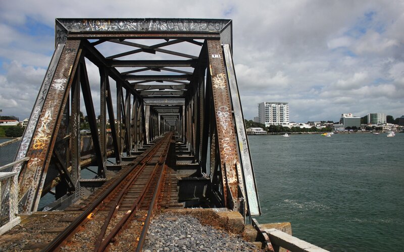 Railway bridge over water