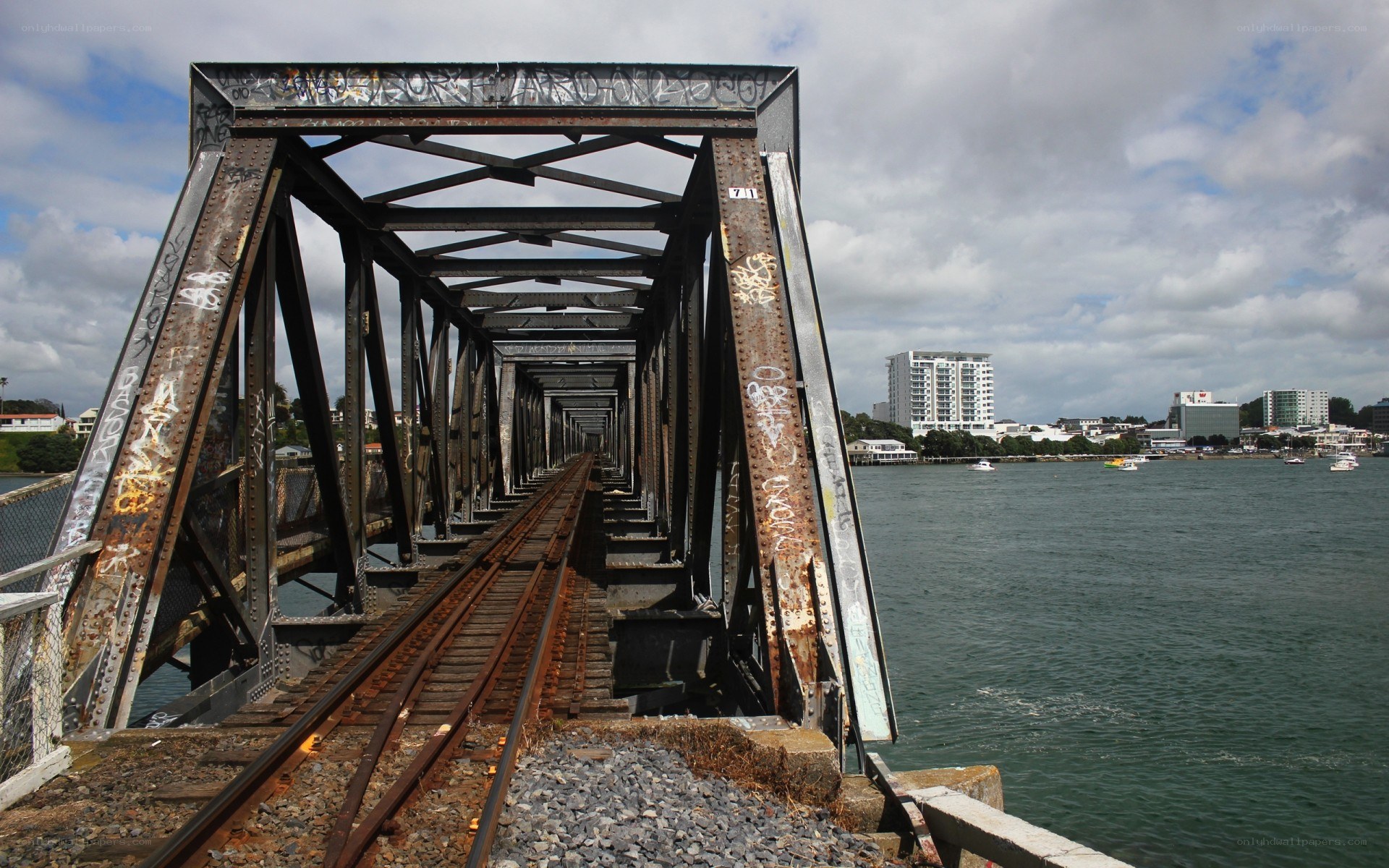 Railway bridge over water