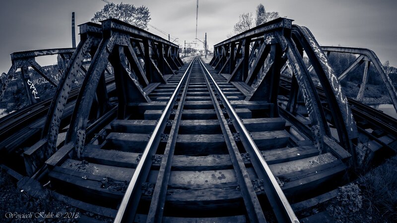 Railway bridge with graffiti