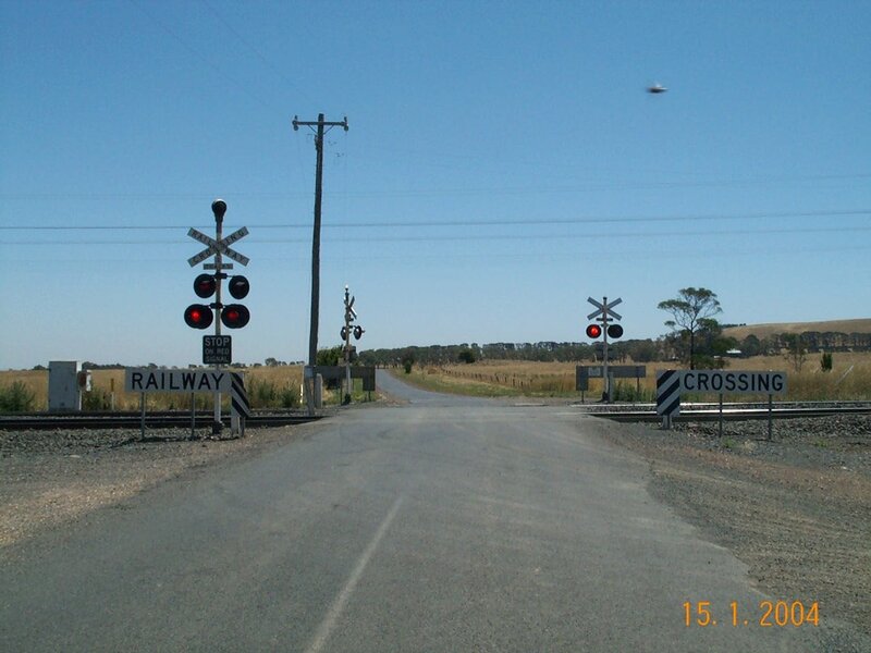 Railway crossing in rural Australia