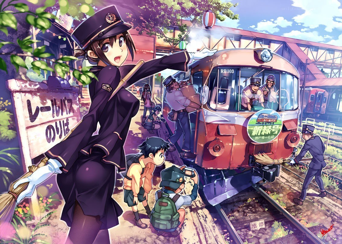 Railway girl at station