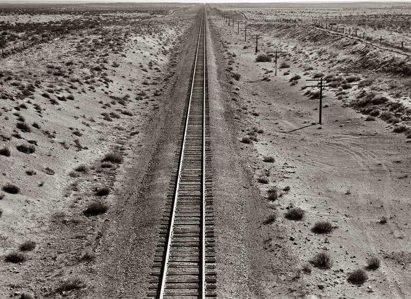 railway in desert landscape