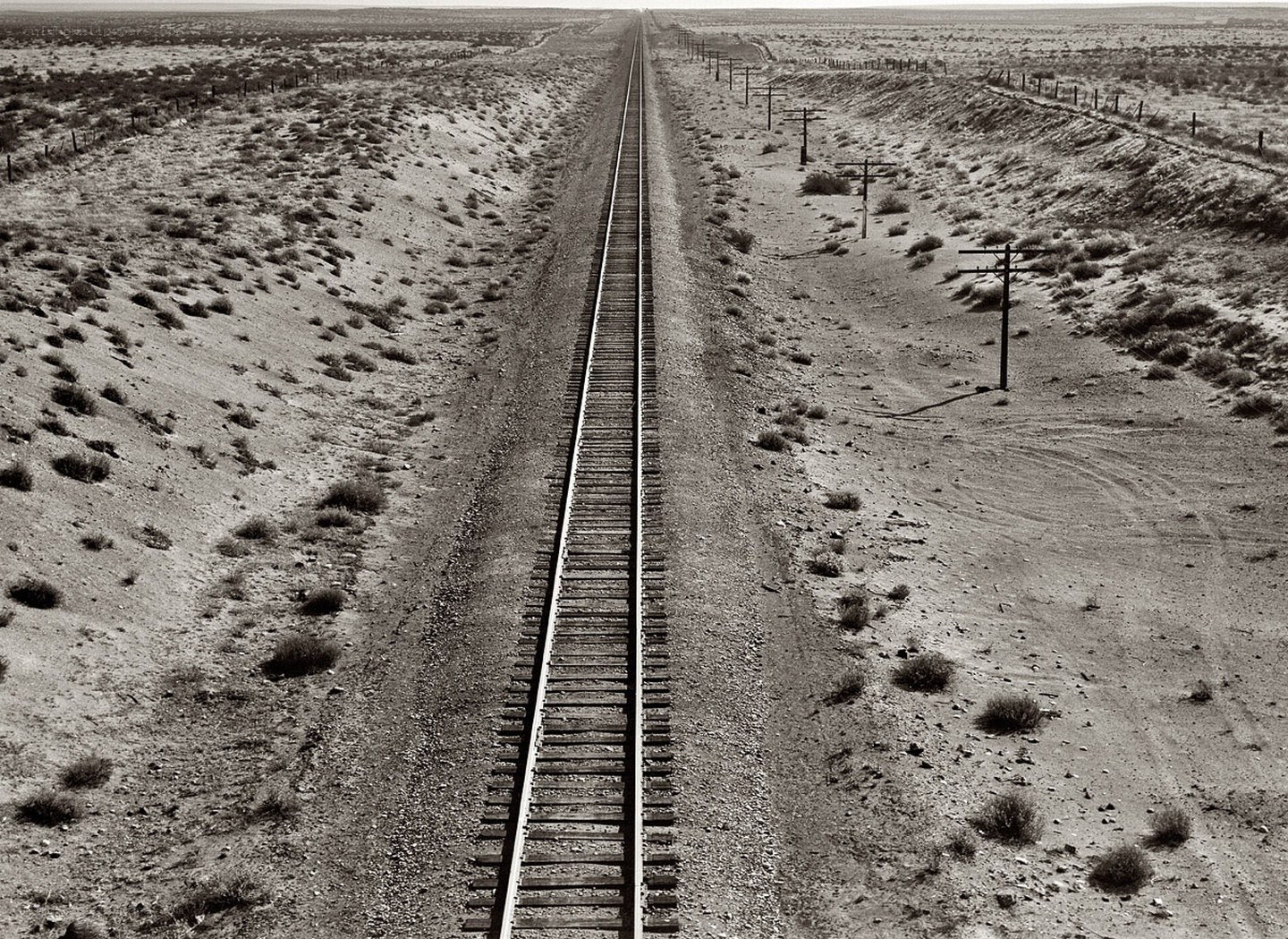 railway in desert landscape