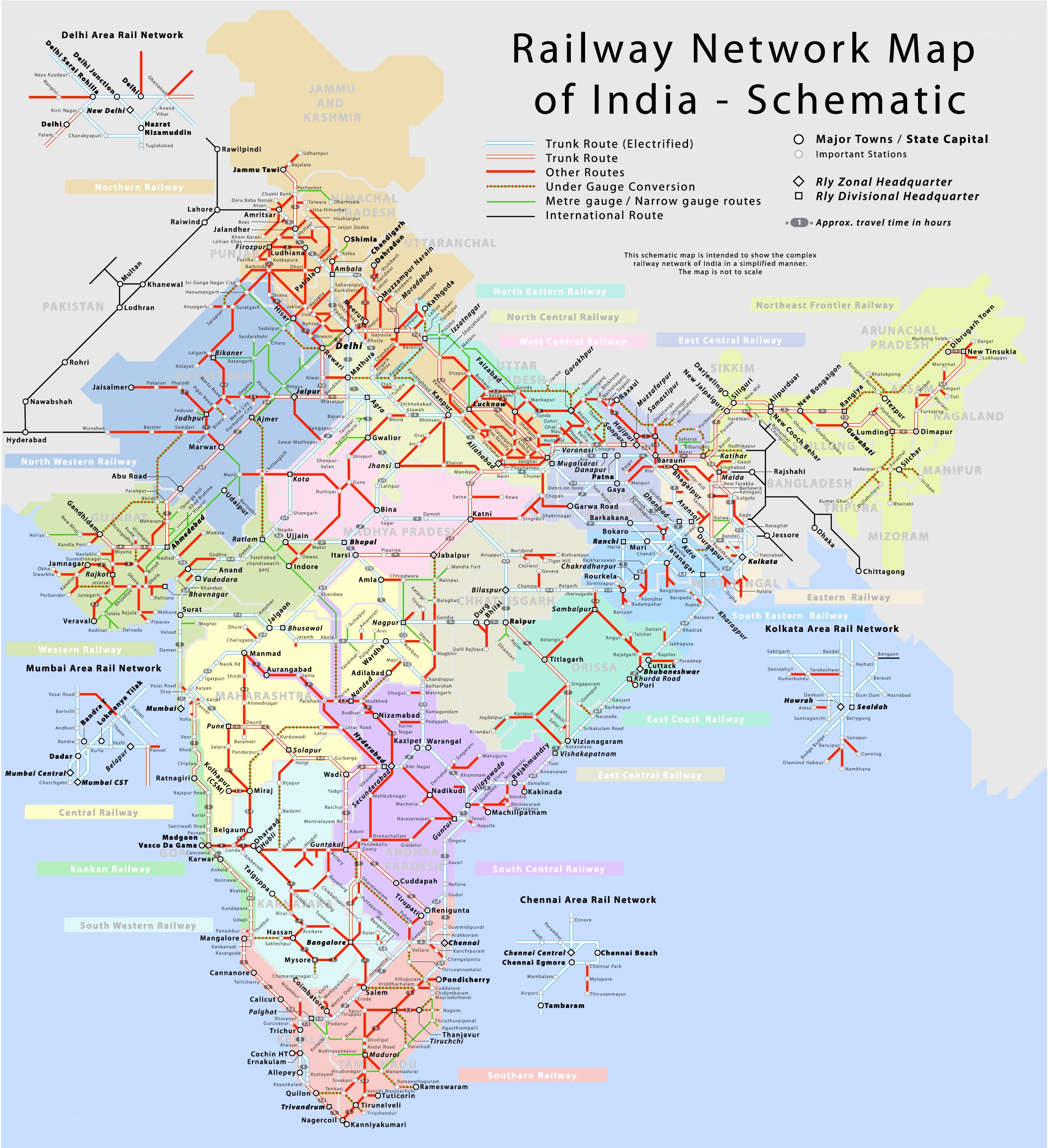 Railway Network Map of India