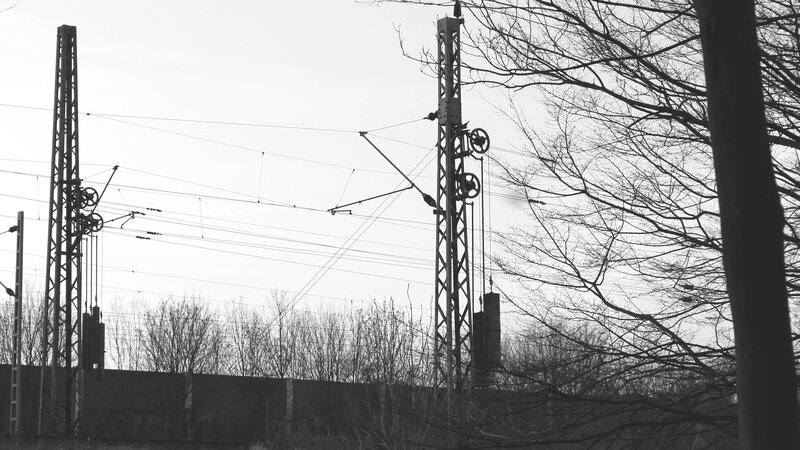 Railway overhead lines and poles