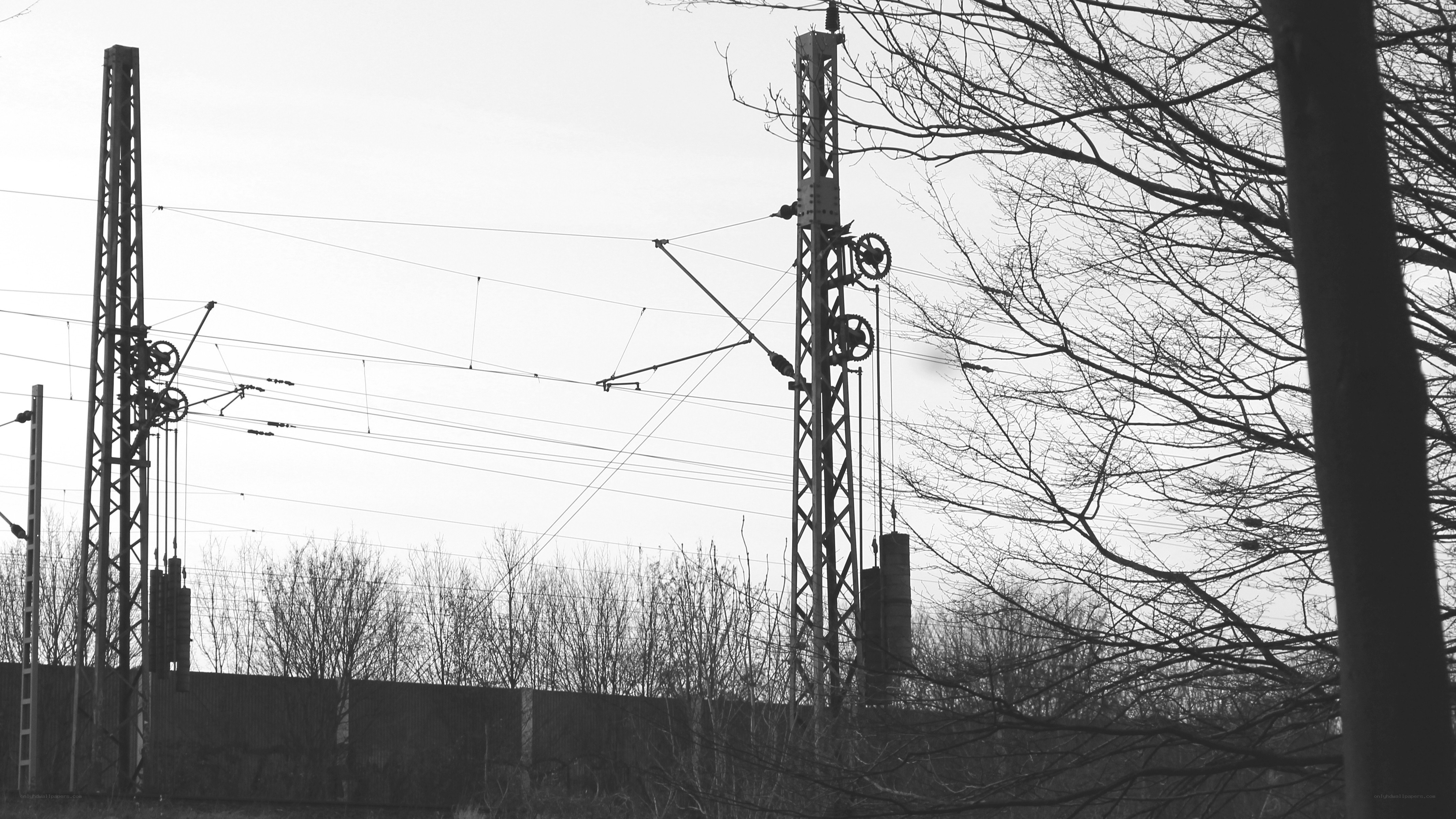 Railway overhead lines and poles