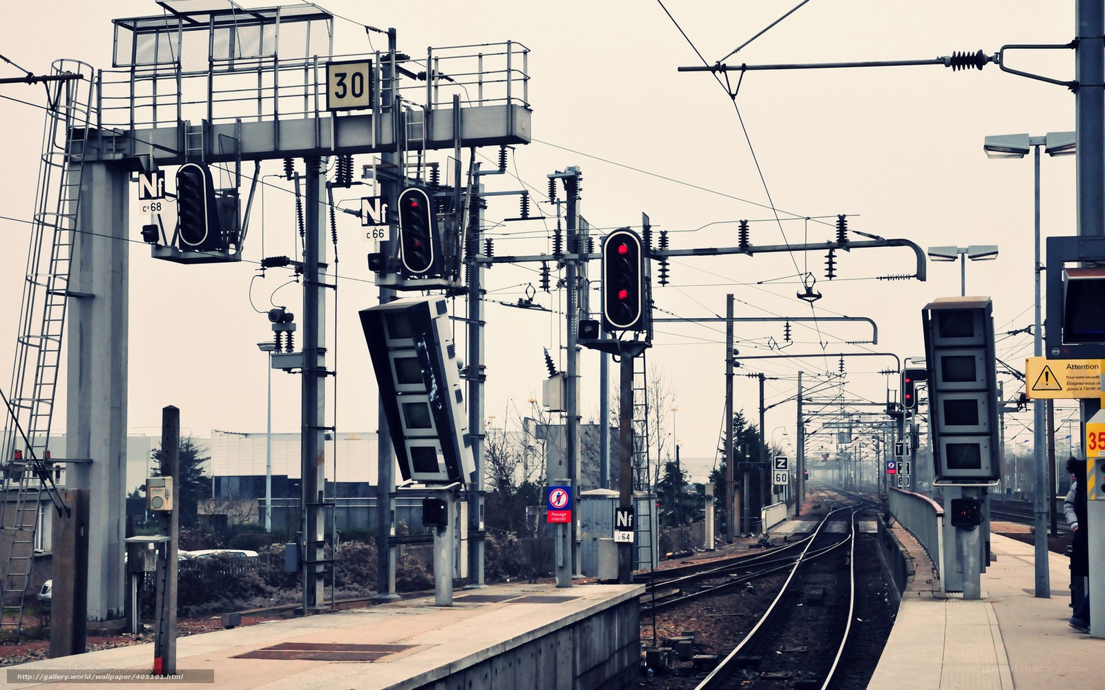 railway station with signals