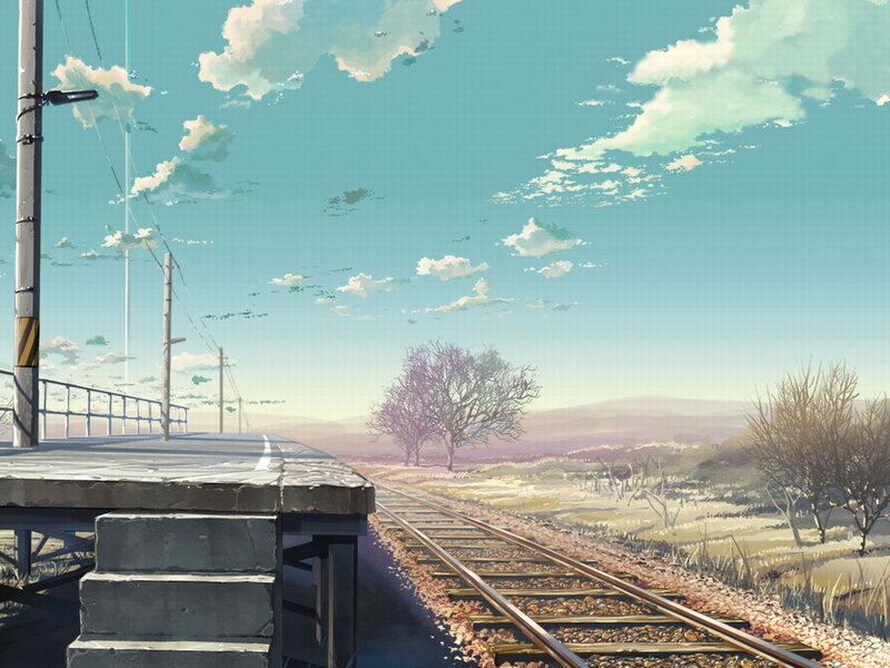 Railway track at a quiet station