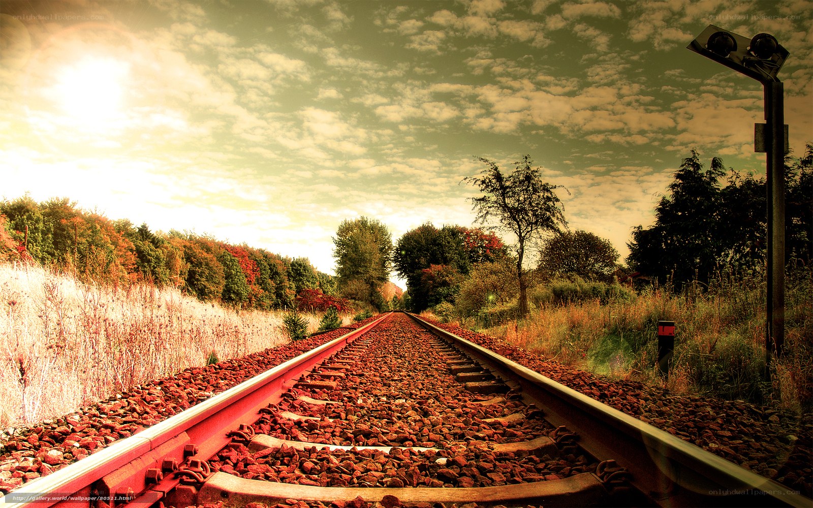 Railway track at sunset