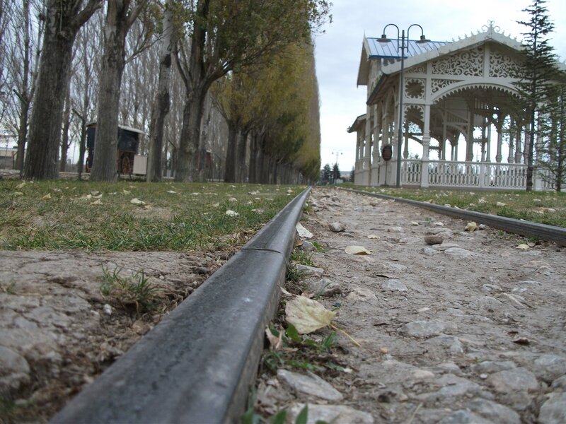 Railway track in a park