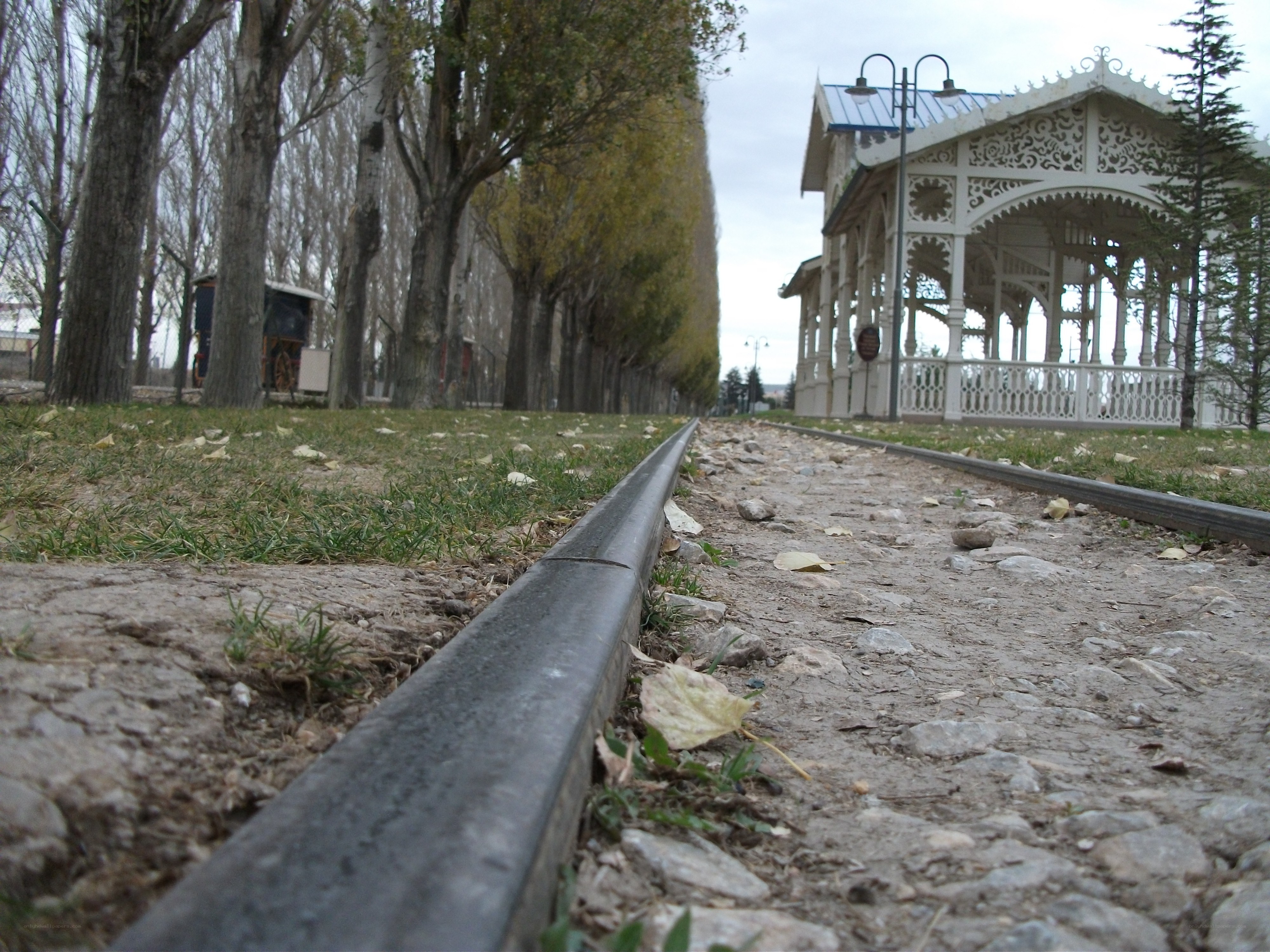 Railway track in a park