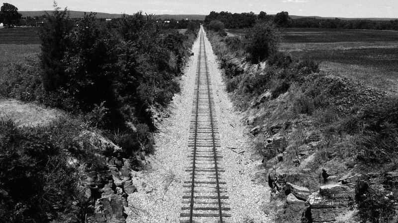 railway track in rural landscape